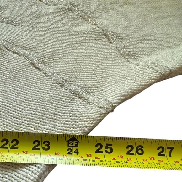 Bonnie Boerer Vintage 80s Sequin Floral Appliqué Turtleneck Sweater Medium - Picture 5 of 6